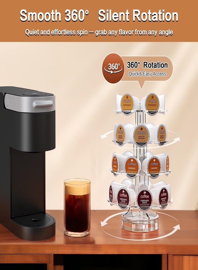 iMMDOKIN Coffee Pods Holder Acrylic Carousel Compatible with 30 Nespresso Vertuo Capsules And Keurig K-cup Pods, Space-Saving Coffee Pod Storage Organizer for Small Countertop - Image 2